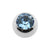 Surgical Steel Jewelled Threaded Ball Aquamarine