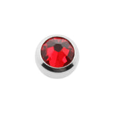 Surgical Steel Threaded Ball With Extra Large Crystal Light Siam