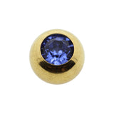 Surgical Steel Jewelled Threaded Ball Sapphire