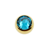 Surgical Steel Threaded Ball With Crystal Blue Zircon