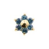 18 Karat Gold Microdermal Flower With Zirconia
