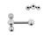 Chirurgisch Stalen Helix Barbell - Triple Dots 2,5 mm Zilver