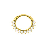 Chirurgisch Stalen Zirkonia Sunflower Ring Clear