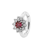 Nikkelvrij Stalen Zirkonia Navel Clicker - Flower Red / White