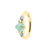 Nickel-Free Stainless Steel Belly Ring Clicker - Opal And Zirconia Light Green Opal