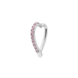 Nikkelvrij Stalen Navel Clicker - Zirkonia Hart - Roze