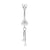 Surgical Steel Zirconia Belly Bar With Double Dangle Silver