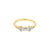 Nickel-Free Stainless Steel Click Ring Set With Zirconia Baguette Gold