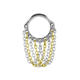 Chirurgisch Staal Click Ring Met Ketting Zilver