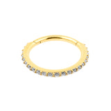 Chirurgisch Stalen Click Ring Met Zirkonia Goud
