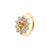 Nikkelvrij Stalen Rook Clicker - Zirconia Flower Golden Amber / White