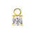 Nickel-Free Stainless Steel Click Ring Charm - Zirconia Square Gold