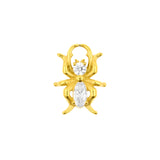 Nikkelvrij Stalen Click Ring Bedel - Beetle Goud