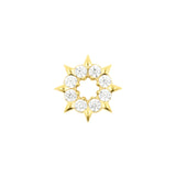 Nikkelvrij Stalen Click Ring Bedel - Zirkonia Wheel Goud