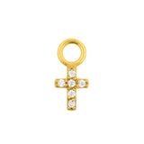 Chirurgisch Stalen Click Ring Bedel - Cross Goud