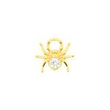 Nikkelvrij Stalen Click Ring Bedel - Zirkonia Spider Goud