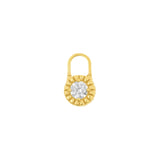 Nikkelvrij Stalen Click Ring Bedel - Vintage Circle - Goud