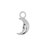 Nikkelvrij Stalen Click Ring Bedel - Moon - Zilver