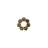 Nikkelvrij Stalen Click Ring Bedel - Zirkonia Donut - Goud
