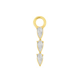 Nikkelvrij Stalen Click Ring Bedel - Zirkonia Drops - Goud