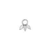 Nikkelvrij Stalen Click Ring Bedel - Marquise Cluster - Zilver