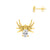 Surgical Steel Ear Studs - Zirconia Spider Gold