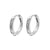 Chirurgisch Stalen Click Hoop Oorbellen - Zirkonia Rechthoek - Zilver