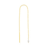Chirurgisch Stalen Oor Threader - Zirkonia Marquise Goud