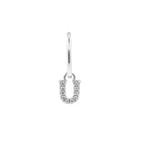 925 Zilver Alfabet Letter Oorbel - U Zilver