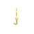 925 Silver Alphabet Letter Earring - J Gold