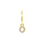 925 Zilver Alfabet Letter Oorbel - O Goud
