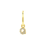 925 Zilver Alfabet Letter Oorbel - Q Goud