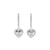 925 Silver Ear Hoops - Zirkonia Heart Silver