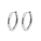 925 Silver Ear Hoops - Organic Ring - Silver