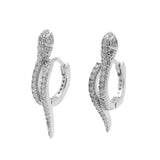 925 Zilver Oorringen - Zirkonia Slang - Zilver