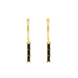 925 Zilver Oorringen - Zirkonia Bar Goud