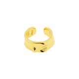 925 Zilver Oor Cuff - Organic Band - Goud