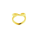 925 Zilver Oor Cuff - Double Ellipse - Goud