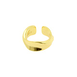 925 Silber Ohrklemme - Organisch - Gold