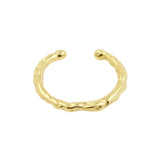 925 Silver Ear Cuff - Grunge Ring - Gold