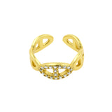 925 Silver Ear Cuff - Zirconia Chain - Gold