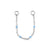 Chirurgisch Stalen Piercing Ketting - Emaille Light Blue Sapphire