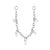 Surgical Steel Piercing Chain With Dangling Zirconia Silver