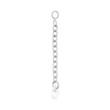 Chirurgisch Staal Click Ring Bedel Ketting Met Zirkonia - Enkel Zilver