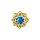 18 Karaats Gouden Vintage Opaal Zirkonia - Ster Sapphire Blue Opal