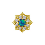18 Karaats Gouden Vintage Opaal Zirkonia - Ster Black Opal