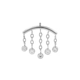 Titanium Verticale Helix Curve Met Zirkonia Zilver