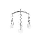 Titanium Verticale Helix Curve Met Zirkonia Zilver
