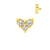 Surgical Steel Zirconia Heart Attachment Gold
