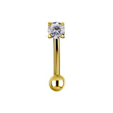 Titanium Zirkonia Rook Piercing Goud